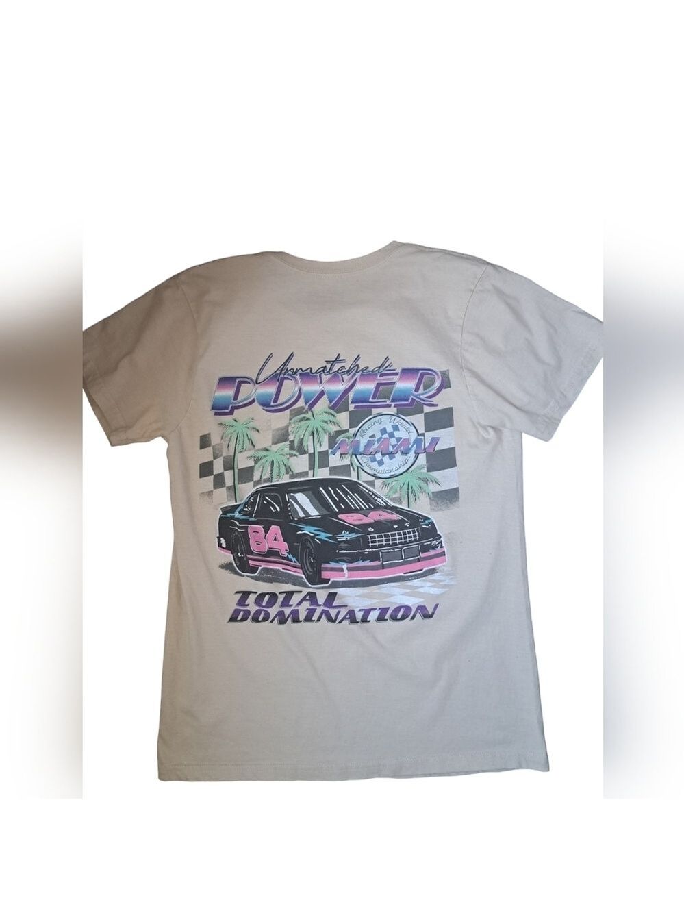 Thrift Shop Exchange MIAMI 84 RACING SPEEDWAY tshirt short sleeve Retro TEE S - Picture 2 of 6